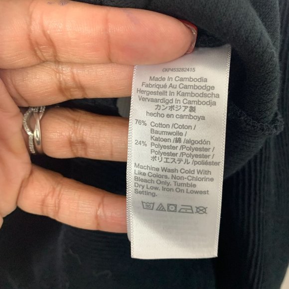 MADEWELL Women's Size Small Black Crew Neck Ribbed Shirt - Picture 6 of 7